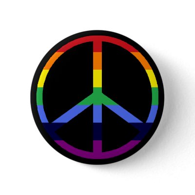 Rainbow Peace Sign Buttons by googolperplexd