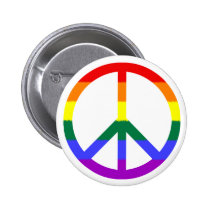 Rainbow Peace Sign button buttons