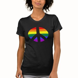 Rainbow Peace Sign Design Tshirts