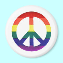 Rainbow Peace-Sign magnets