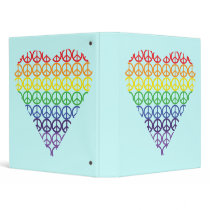 Rainbow Peace Sign Heart binders