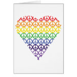 Rainbow Peace Sign Heart Cards