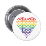 Rainbow Peace Sign Heart Pinback Buttons