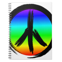 Rainbow Peace Sign Notebook notebooks