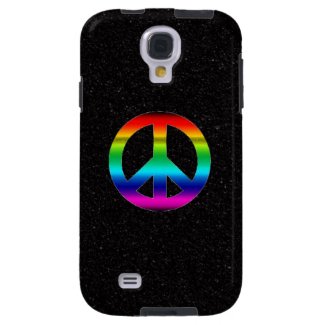 Rainbow Peace Sign on Black Samsung Galaxy S4 Case
