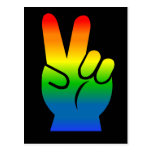 Rainbow Peace Sign Post Cards
