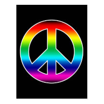 Rainbow Peace Sign Post Cards