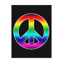 Rainbow Peace Sign Post Cards