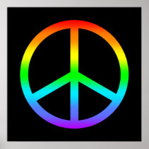 Rainbow Peace Sign Poster