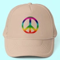 Rainbow Peace Sign Products hats