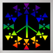 Rainbow Peace Sign Spiral Poster