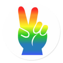Rainbow Peace Sign stickers