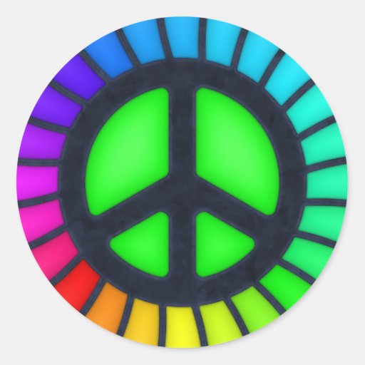 Rainbow Peace Sign Sticker Zazzle 1796