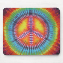Rainbow Peace Sign Tie Dye Mouse Pad