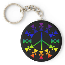 Rainbow Peace Spiral Key Chains