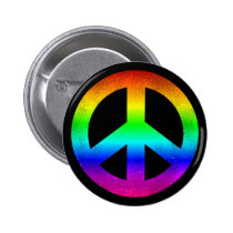 Rainbow Peace Symbol Button buttons