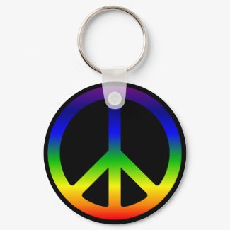 Rainbow Peace Symbol Keychain keychain