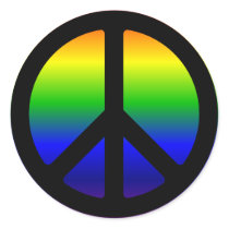 Rainbow Peace Symbol Stickers