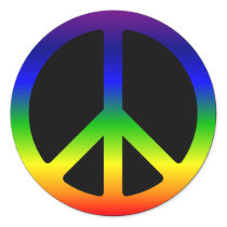 Rainbow Peace Symbol Stickers