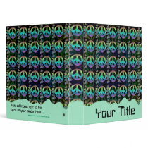Rainbow Peace Symbols Customizable 1" Binder