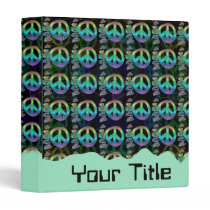 Rainbow Peace Symbols Customizable 1" Binder