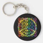 Rainbow Peace Symbols Keychain