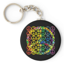 Rainbow Peace Symbols Keychain