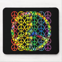 Rainbow Peace Symbols Mousepad
