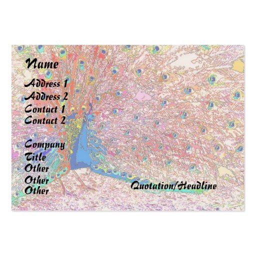 Rainbow Peacock Business Card (front side)