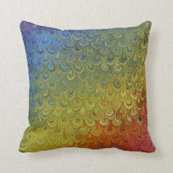 Rainbow Peacock Marble Pillow