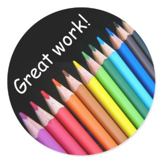 Rainbow pencils great work sticker