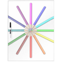 rainbow pencils tips in Dry-Erase board