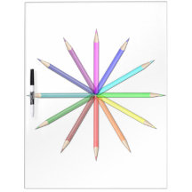 rainbow pencils tips out Dry-Erase board