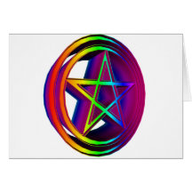 Rainbow Pentacle #5 Greeting Cards