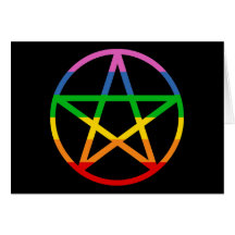 Rainbow Pentacle Greeting Cards