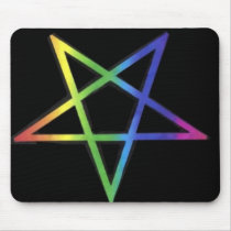 Rainbow pentagram mousepad