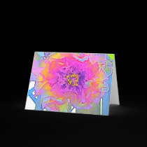 Rainbow Peony Greeting Card