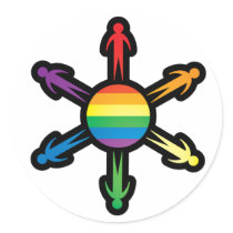 Rainbow People Circle stickers by alternateworlds Rainbow People Circle stickers