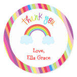 Rainbow Personalized Thank You Favor Stickers