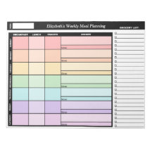Rainbow Personalized Weekly Meal Planning Notepad