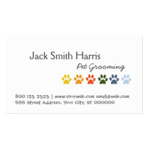 Rainbow Pet  Paws Business Card