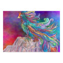 Rainbow Phoenix Bird Houou Watercolor Painting by FantasyWinds
