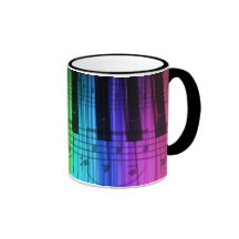Rainbow Piano Keyboard and Notes Coffee Mug