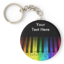 Rainbow Piano Keyboard and Notes Keychain