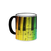 Rainbow Piano Keyboard and Notes Coffee Mug