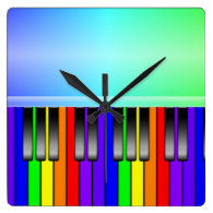 Rainbow Piano Keyboard Square Wall 

Clock