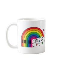 Rainbow Piano mugs by MendiSue Rainbow Piano mugs