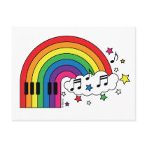 Rainbow Piano postcards by MendiSue Rainbow Piano postcards
