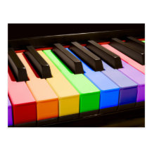 Rainbow Piano Postcards