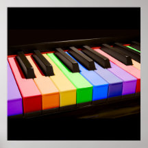 Rainbow Piano Print